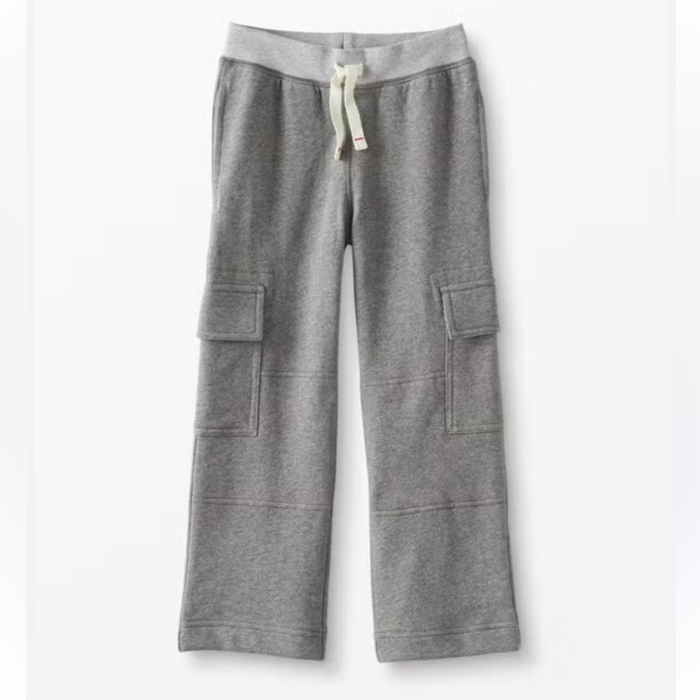 Hanna Andersson bright basics double knee sweatpants in dark heather grey 12 yr